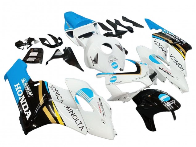 2004-2005 Honda CBR1000RR Motorcycle Fairings - White Light Blue Yellow Black Konica Minolta Canada