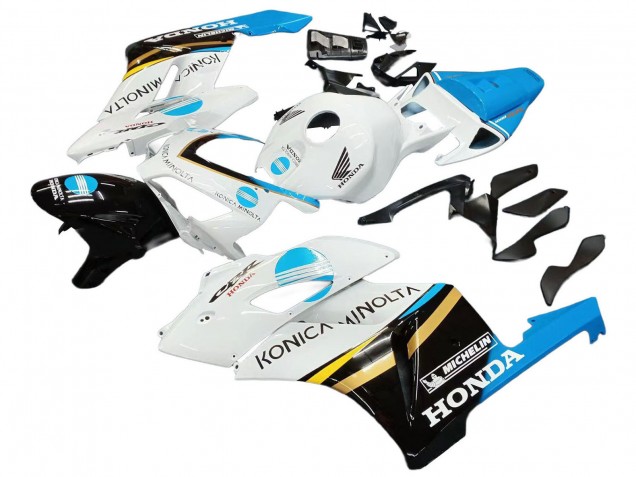 2004-2005 Honda CBR1000RR Motorcycle Fairings - White Light Blue Yellow Black Konica Minolta Canada