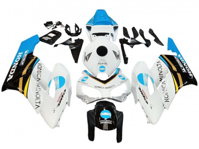 2004-2005 Honda CBR1000RR Motorcycle Fairings - White Light Blue Yellow Black Konica Minolta Canada