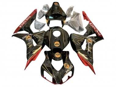 Cheap 2006-2007 Honda CBR1000RR Motorcycle Fairings - Glossy Black Red Gold BACARDI Canada