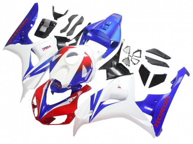 2006-2007 Honda CBR1000RR Motorcycle Fairing - White Red Blue HRC Canada
