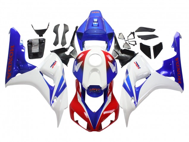 2006-2007 Honda CBR1000RR Motorcycle Fairing - White Red Blue HRC Canada