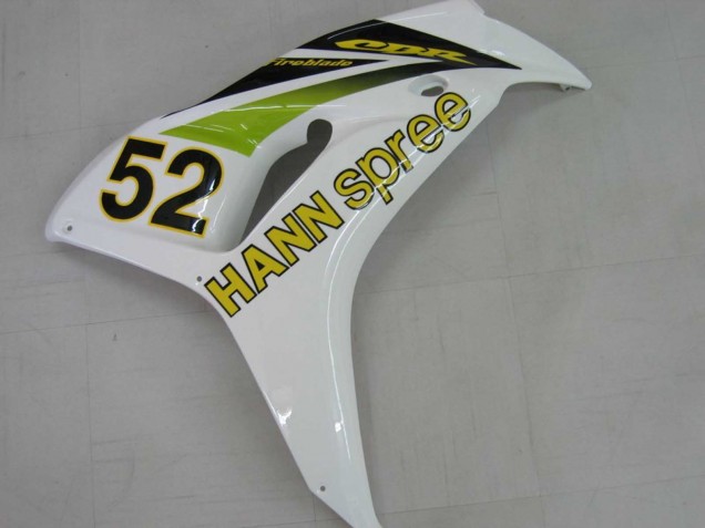 2006-2007 Honda CBR1000RR Motorcycle Fairings - White Green Glossy Black Hannspree 52 Canada