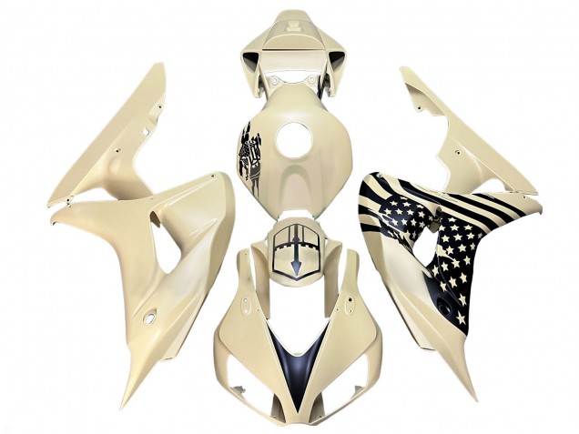2006-2007 Honda CBR1000RR Motorcycle Fairings - Cream Black Canada