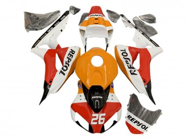 Cheap 2006-2007 Honda CBR1000RR Motorcycle Fairings - Orange White Red Black Glossy Repsol 26 Canada