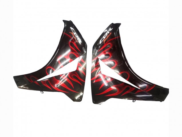 2008-2011 Honda CBR1000RR Motorcycle Fairing - Glossy Black Red Flame Canada