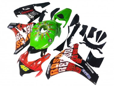 Cheap 2008-2011 Honda CBR1000RR Motorcycle Fairings - Green Orange Glossy Black Rossi Michelin 46 Canada