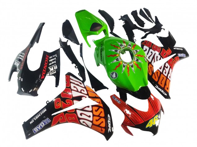 2008-2011 Honda CBR1000RR Motorcycle Fairings - Green Orange Glossy Black Rossi Michelin 46 Canada