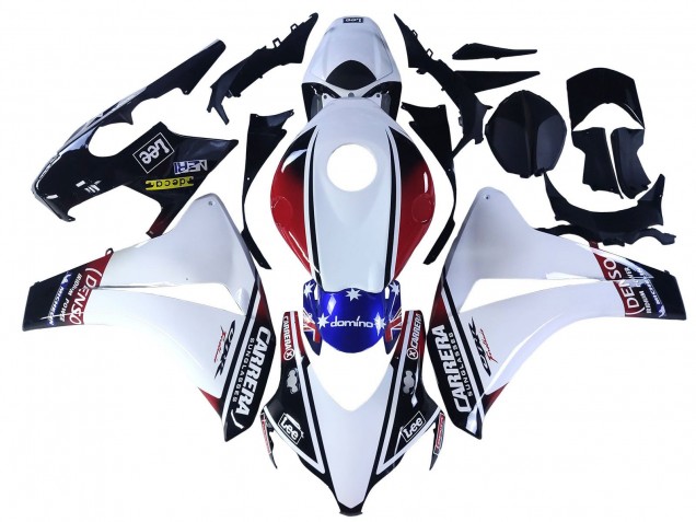 2008-2011 Honda CBR1000RR Motorcycle Fairings - White Red Blue Black Star Lee Carrera Canada