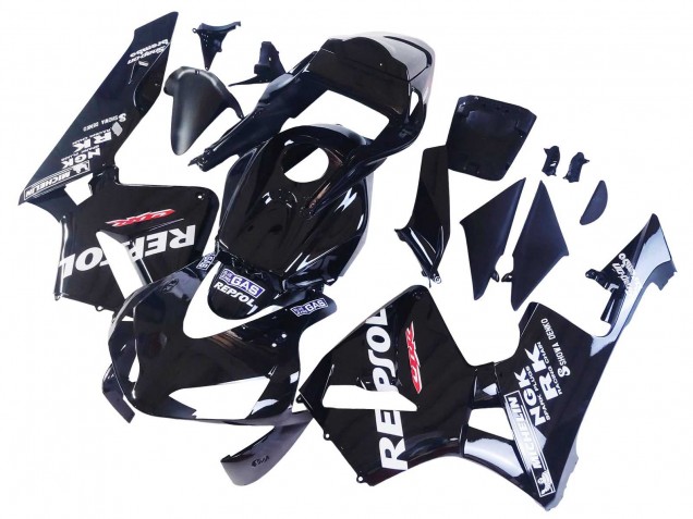 2003-2004 Honda CBR600RR Motorcycle Fairings - Glossy Black White Repsol Canada