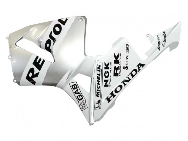 2003-2004 Honda CBR600RR Motorcycle Fairings - White Silver Black Repsol Canada