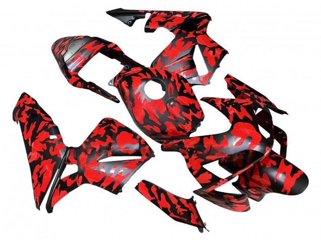 2003-2004 Honda CBR600RR Motorcycle Fairings - Black Red Grey Camouflage Canada