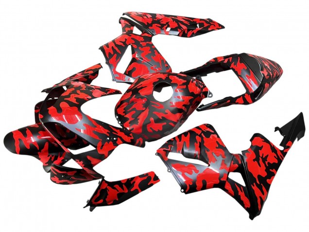 2003-2004 Honda CBR600RR Motorcycle Fairings - Black Red Grey Camouflage Canada