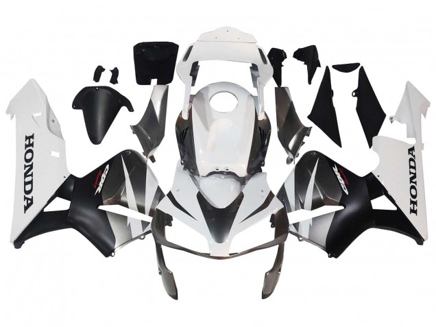 2003-2004 Honda CBR600RR Motorcycle Fairings - White Matte Black Racing Canada