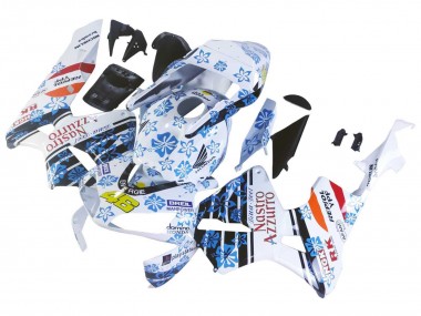 Cheap 2003-2004 Honda CBR600RR Motorcycle Fairings - White Blue Red Nastro Azzurro 46 Canada