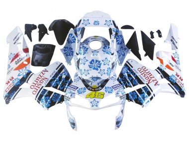 Cheap 2003-2004 Honda CBR600RR Motorcycle Fairings - White Blue Red Nastro Azzurro 46 Canada