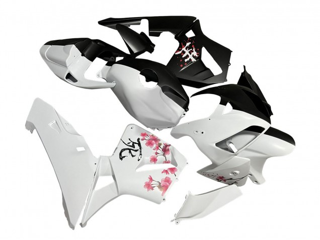 2005-2006 Honda CBR600RR Motorcycle Fairings - Black White with Cherry Blossom Canada