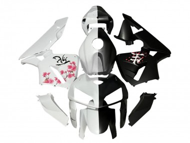 Cheap 2005-2006 Honda CBR600RR Motorcycle Fairings - Black White with Cherry Blossom Canada