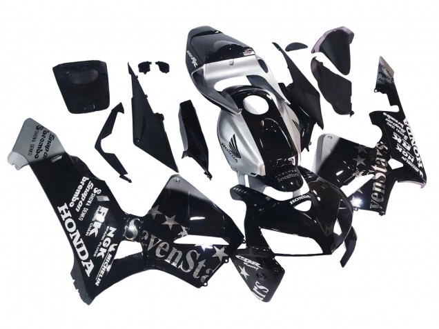 2005-2006 Honda CBR600RR Motorcycle Fairings - Black Silver SevenStars Canada