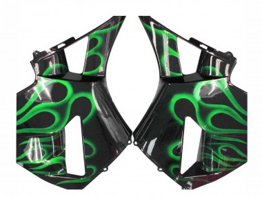 Cheap 2005-2006 Honda CBR600RR Motorcycle Fairings - Glossy Black Green Flame Canada
