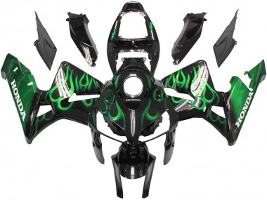 Cheap 2005-2006 Honda CBR600RR Motorcycle Fairings - Glossy Black Green Flame Canada