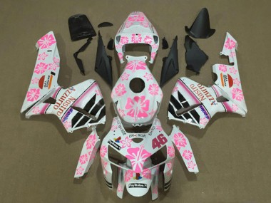 Cheap 2005-2006 Honda CBR600RR Motorcycle Fairings - White with Pink Floral Nastro Azzurro 46 Canada