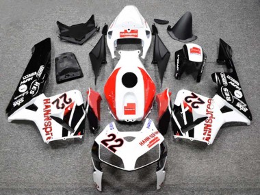 Cheap 2005-2006 Honda CBR600RR Motorcycle Fairings - White Red Glossy Black HannSpree 22 Canada