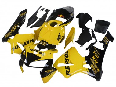 Cheap 2005-2006 Honda CBR600RR Motorcycle Fairings - Yellow Black Repsol Canada
