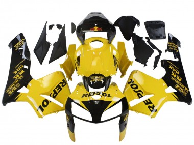 Cheap 2005-2006 Honda CBR600RR Motorcycle Fairings - Yellow Black Repsol Canada