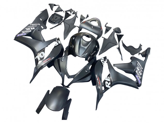 2007-2008 Honda CBR600RR Motorcycle Fairing - Matte Black White Repsol Canada