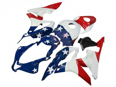 Cheap 2007-2008 Honda CBR600RR Motorcycle Fairings - White Blue Red Star Canada