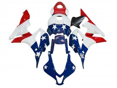 Cheap 2007-2008 Honda CBR600RR Motorcycle Fairings - White Blue Red Star Canada