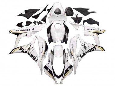 Cheap 2007-2008 Honda CBR600RR Motorcycle Fairing - White Gold Glossy Black Playboy Canada