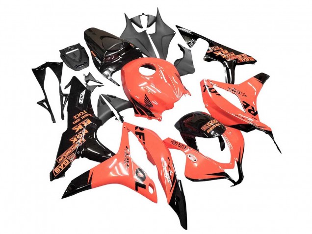 2007-2008 Honda CBR600RR Motorcycle Fairings - Orange Glossy Black Repsol Canada