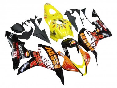 Cheap 2007-2008 Honda CBR600RR Motorcycle Fairings - Yellow Orange Glossy Black Rossi Repsol Canada