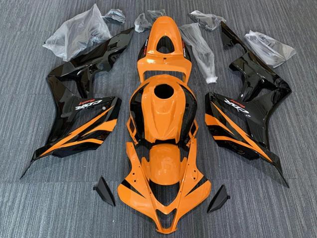 2007-2008 Honda CBR600RR Motorcycle Fairings - Orange Glossy Black Racing Canada