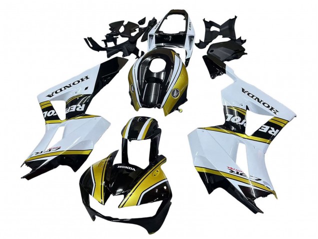 2013-2026 Honda CBR600RR Motorcycle Fairings - White Gold Glossy Black Repsol Canada