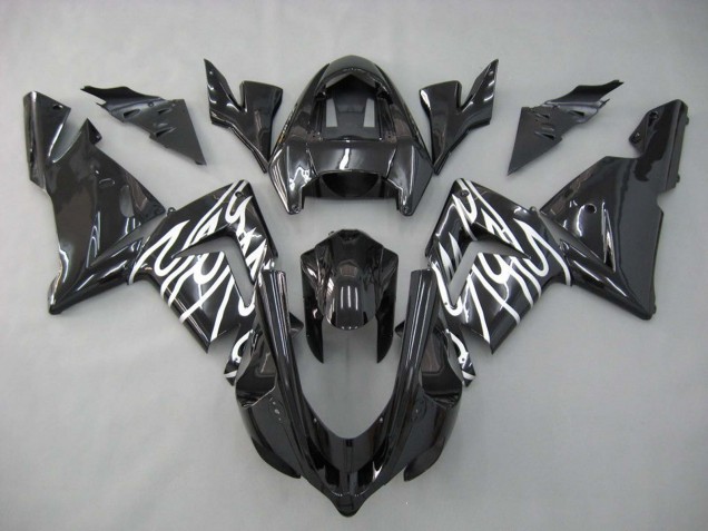 2004-2005 Kawasaki ZX10R Motorcycle Fairings - Black White Canada