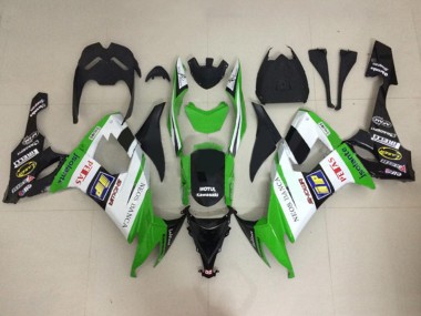 Cheap 2008-2010 Kawasaki ZX10R Motorcycle Fairings - White Green Glossy Black Motul Neos Banca Petas Canada