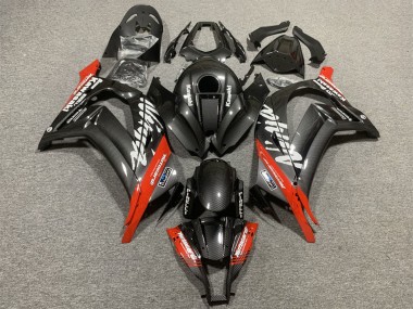 Cheap 2008-2010 Kawasaki ZX10R Motorcycle Fairings - Black Carbon Fiber Red Canada