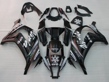 Cheap 2011-2015 Kawasaki ZX10R Motorcycle Fairings - Glossy Black White Elf Snow Decal Canada