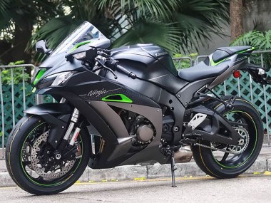 Cheap 2011-2015 Kawasaki ZX10R Motorcycle Fairings - Matte Black Green White Honeycomb Canada