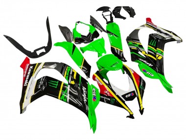 Cheap 2016-2020 Kawasaki ZX10R Motorcycle Fairings - Green Yellow Red Black Elf Monster Canada
