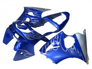 Cheap 1998-1999 Kawasaki ZX6R Motorcycle Fairings - Blue Silver Flame Canada