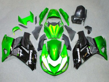 Cheap 2006-2011 Kawasaki ZX14R ZZR1400 Motorcycle Fairings - Green White Glossy Black Canada