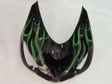 Cheap 2006-2011 Kawasaki ZX14R ZZR1400 Motorcycle Fairing - Glossy Black Green Flame Canada