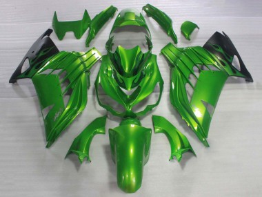 Cheap 2006-2011 Kawasaki ZX14R ZZR1400 Bike Fairings - Green Glossy Black Canada