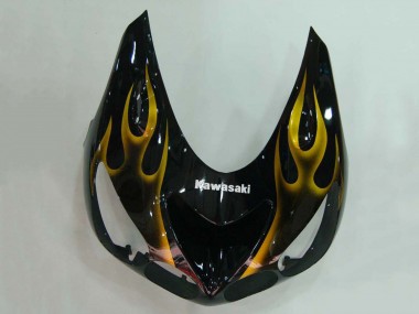 Cheap 2006-2011 Kawasaki ZX14R ZZR1400 Motorcycle Fairings - Glossy Black Gold Flame Canada