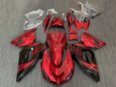 Cheap 2006-2011 Kawasaki ZX14R ZZR1400 Motorcycle Fairing - Red Glossy Black Canada
