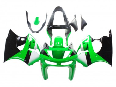 Cheap 1998-1999 Kawasaki ZX6R Motorcycle Fairings - Green White Glossy Black Canada